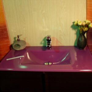 Lavabo de cristal Berenjena