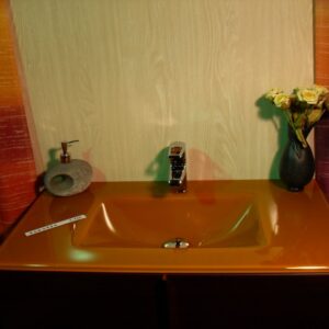 Lavabo de cristal Naranja Fuerte