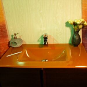 Lavabo de cristal Naranja Suave
