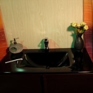 Lavabo de cristal Negro
