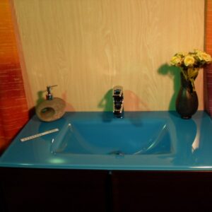 Lavabo de cristal Turquesa Fuerte