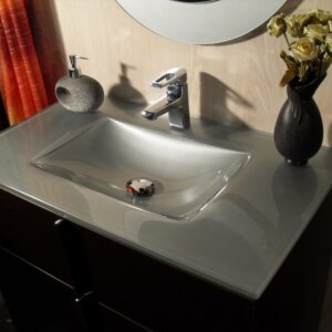 Lavabo de cristal Plata Optico